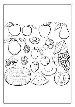 Coloring fun with fruits and berries printable coloring pages for kids pdf