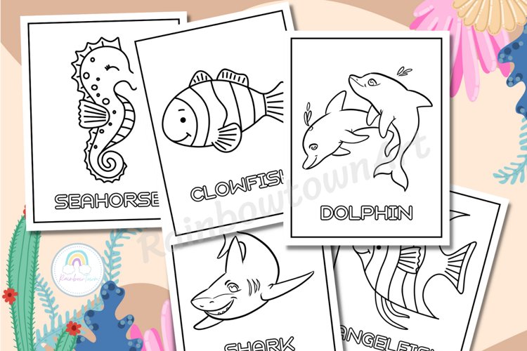 Ocean animals coloring pages for kids pdf printable