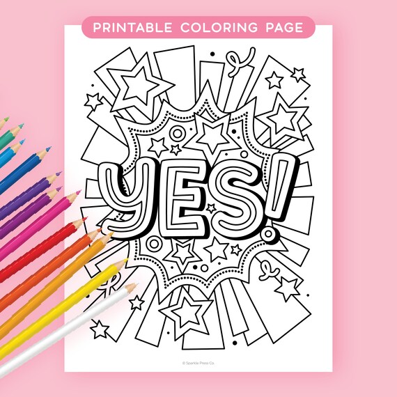 Printable coloring page coloring page for adults coloring page printable for teens positive affirmations positivity instant download