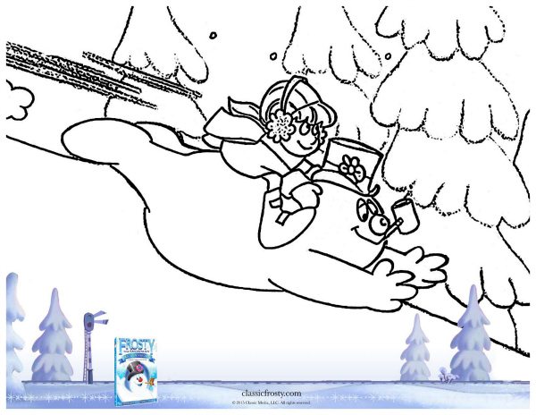 Free printable frosty the snowman coloring page
