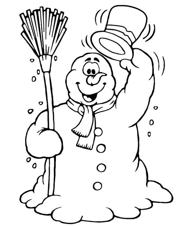 Printable snowman coloring page winter