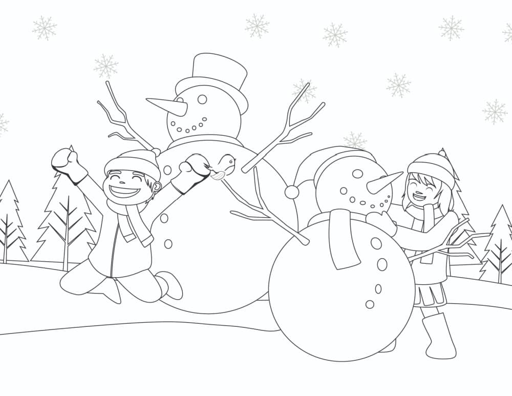 Free printable snowman coloring pages