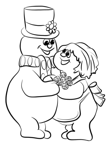 Frosty the snowman with crystal coloring page free printable coloring pages