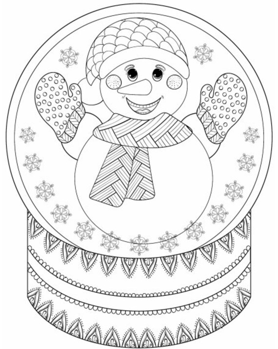 Christmas holiday coloring pages santa clause frosty the snowman instant download