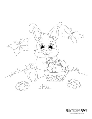 Cute easter bunny coloring pages at