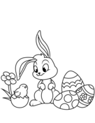 Easter bunny coloring pages free printable pictures