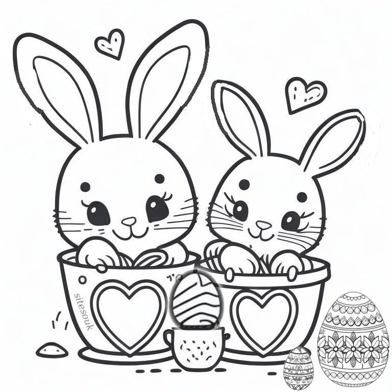 Free download easter bunny coloring page