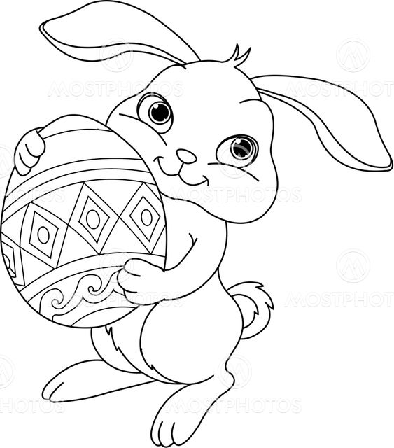 Easter bunny coloring page by anna velichkovsky