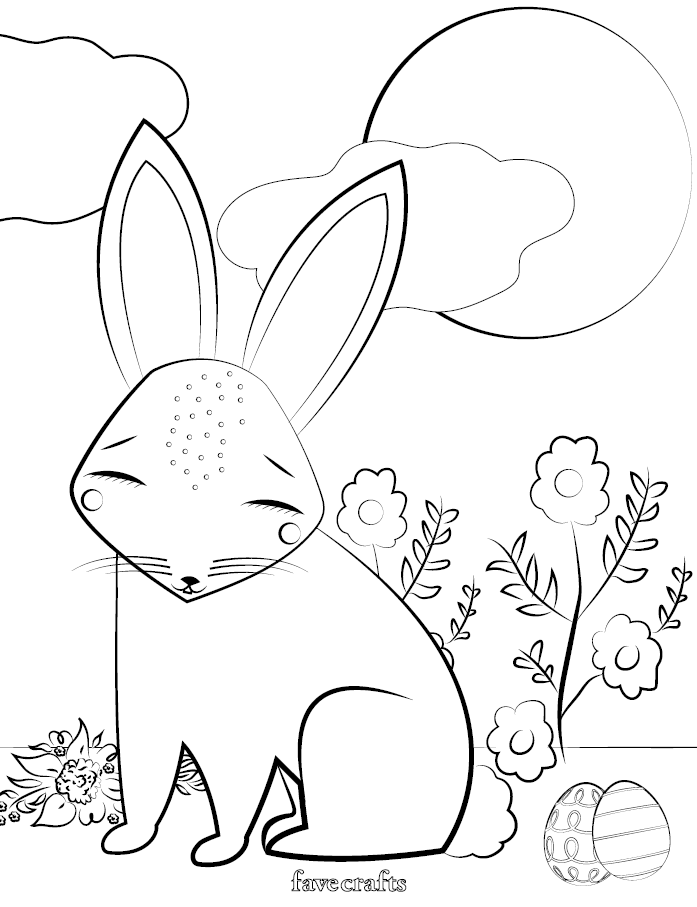 Free printable easter bunny coloring page