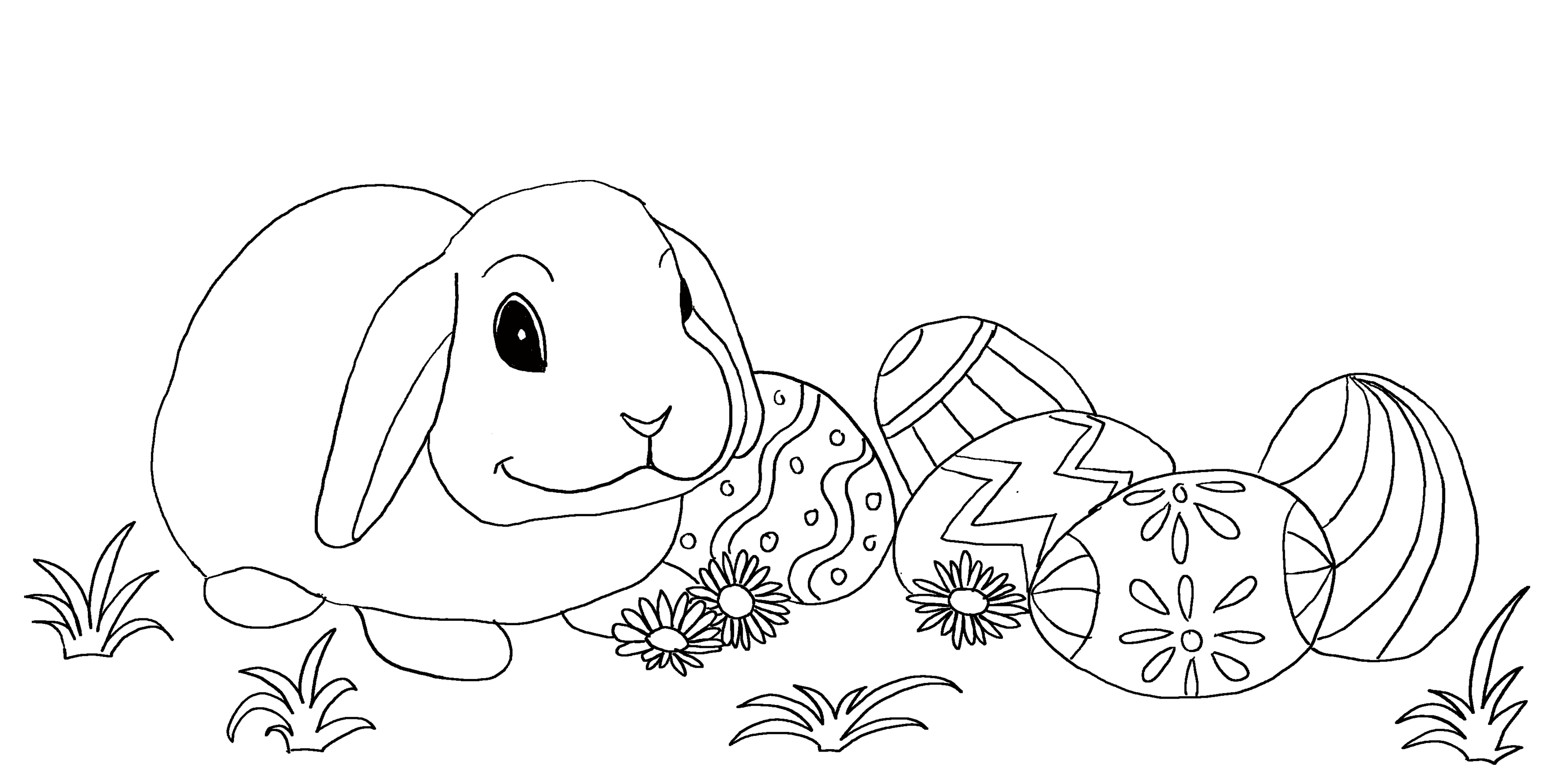 Free easter coloring pages for kids high printing quality