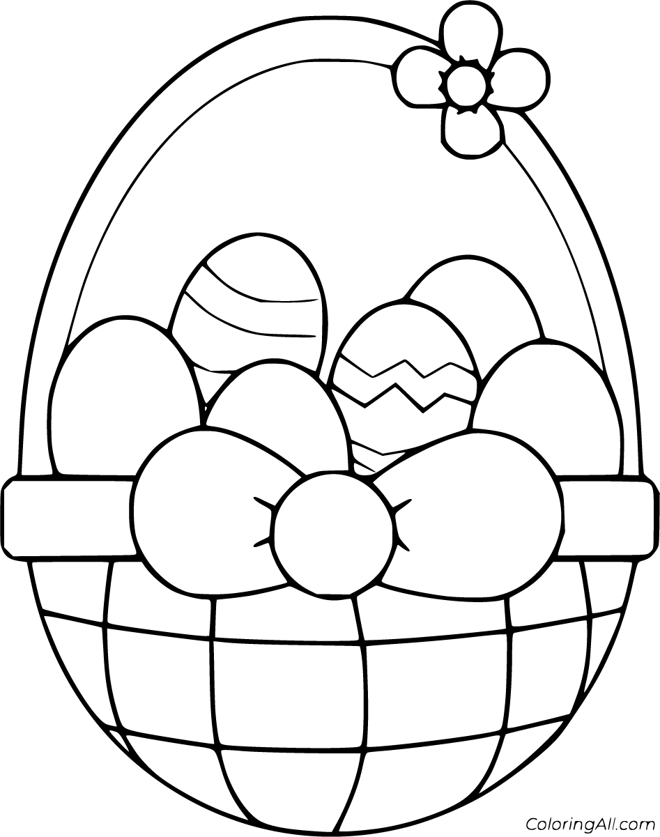 Free printable easter basket coloring pages in vector format easy to print from any deâ easter coloring book bunny coloring pages free easter coloring pages
