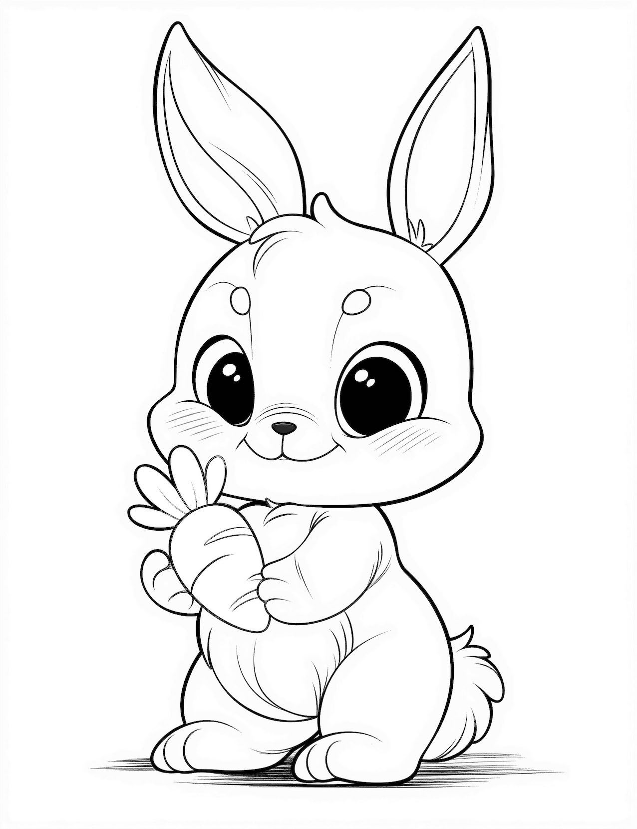 Cute bunny coloring pages for kids and adults