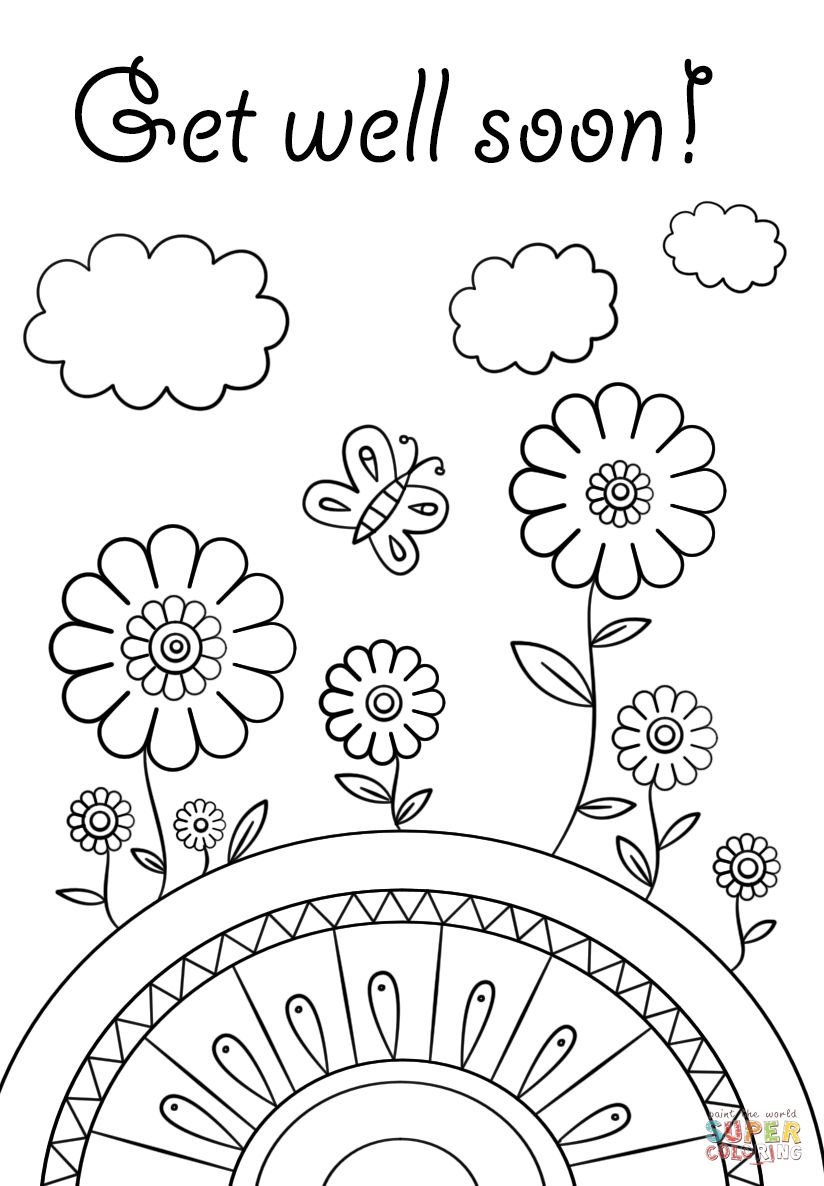 Get well coloring pages coloring pages coloring pages get well soon page free printable