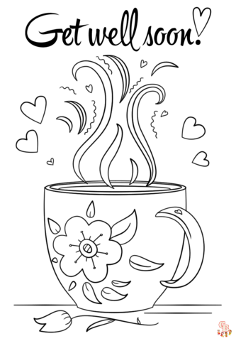Cheer up with printable get well soon coloring pages