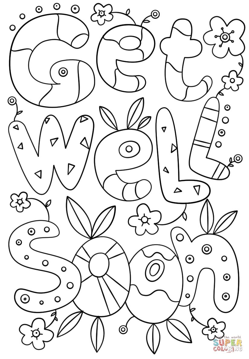 Get well soon coloring pages gallery free get well cards free printable coloring pages free printable cards