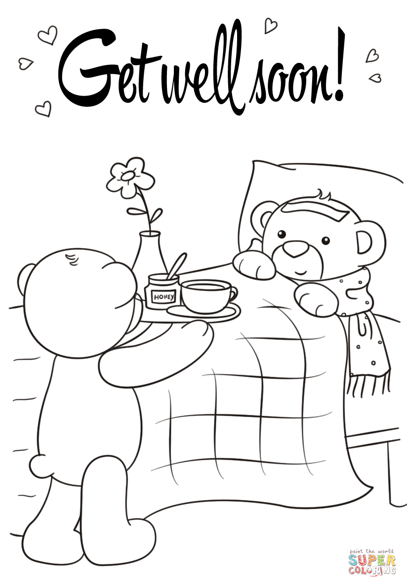 Get well soon coloring page free printable coloring pages