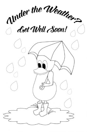 Printable get well cards for kids to color