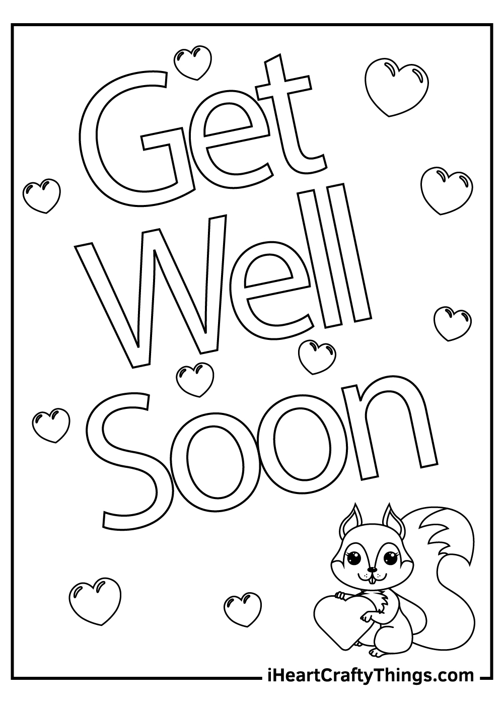 Get well soon coloring pages free printables