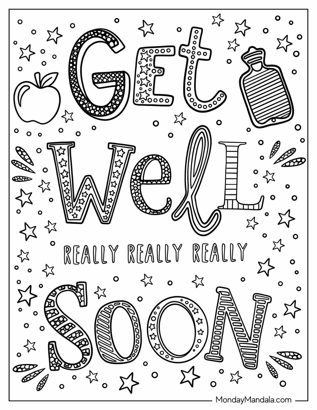 Get well soon coloring pages free pdf printables