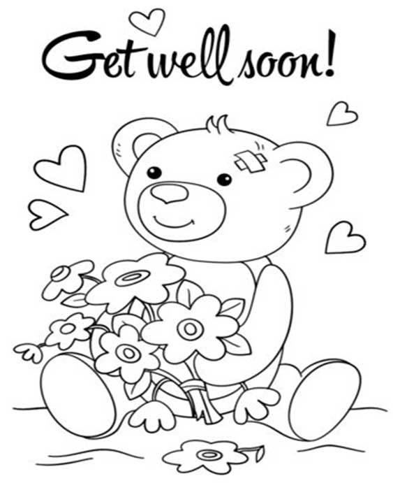 Free easy to print get well soon coloring pages