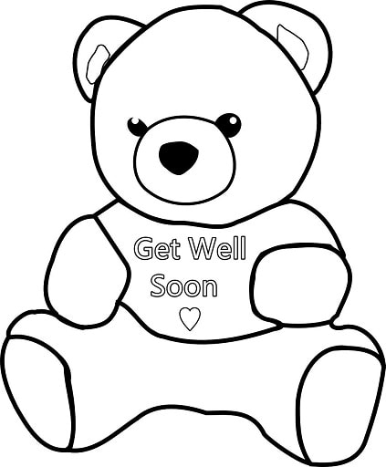 Teddy bear get well soon coloring pages