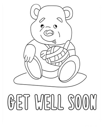 Teddy bear get well soon coloring pages