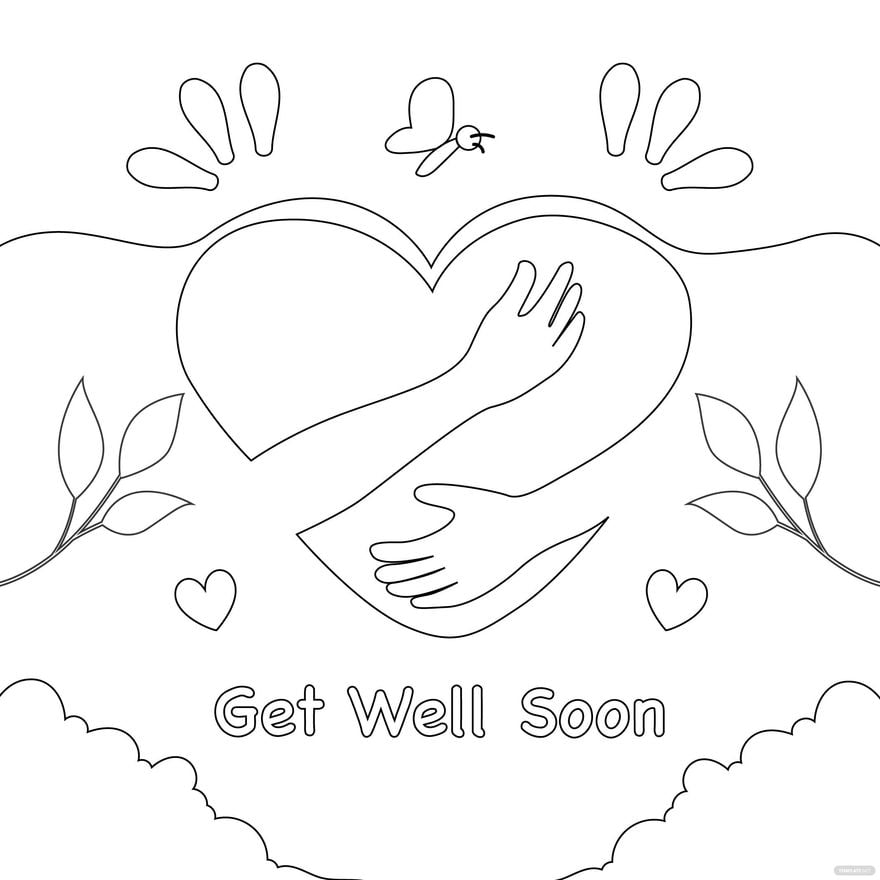 Free get well soon coloring page
