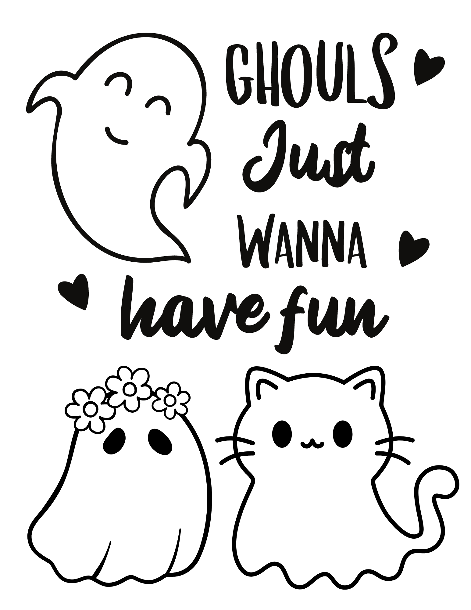 Spooktacular ghost coloring pages for kids and adults