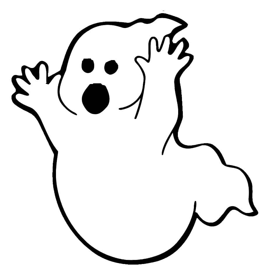 Basic ghost coloring page