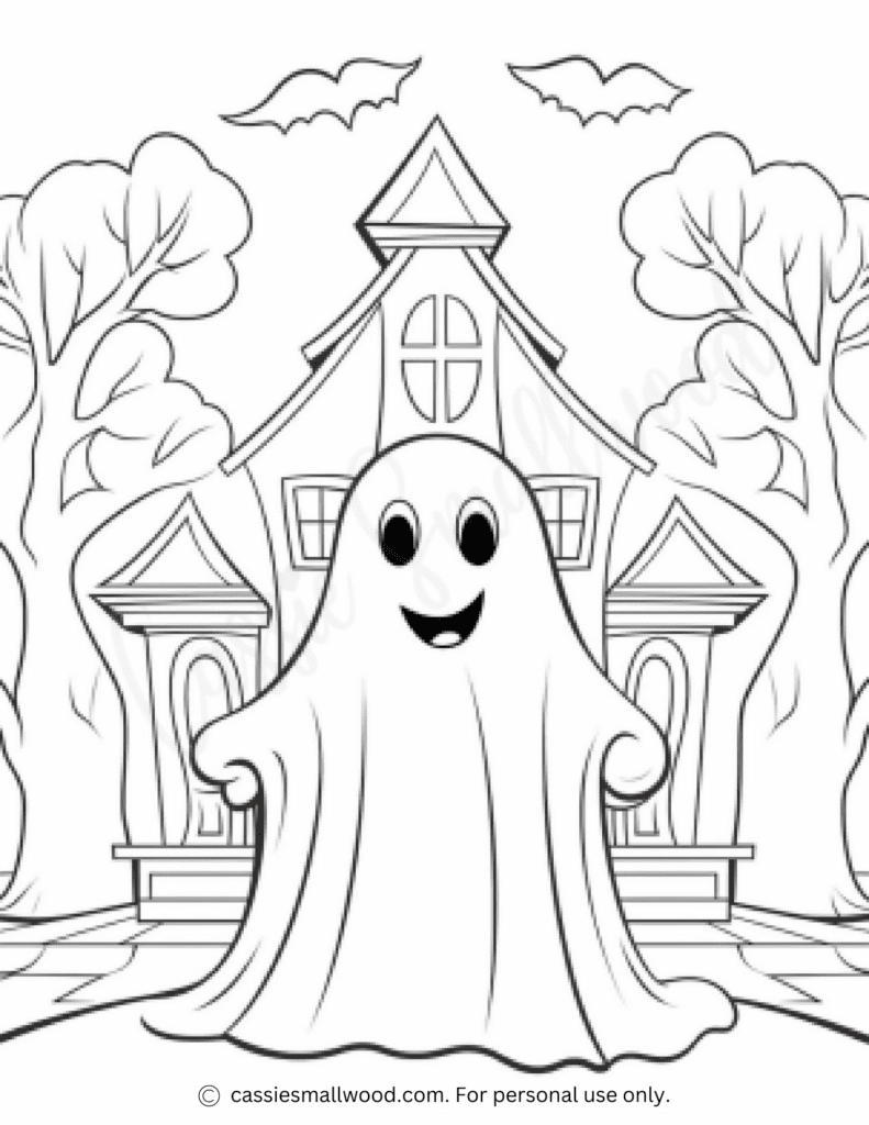 The cutest ghost coloring pages