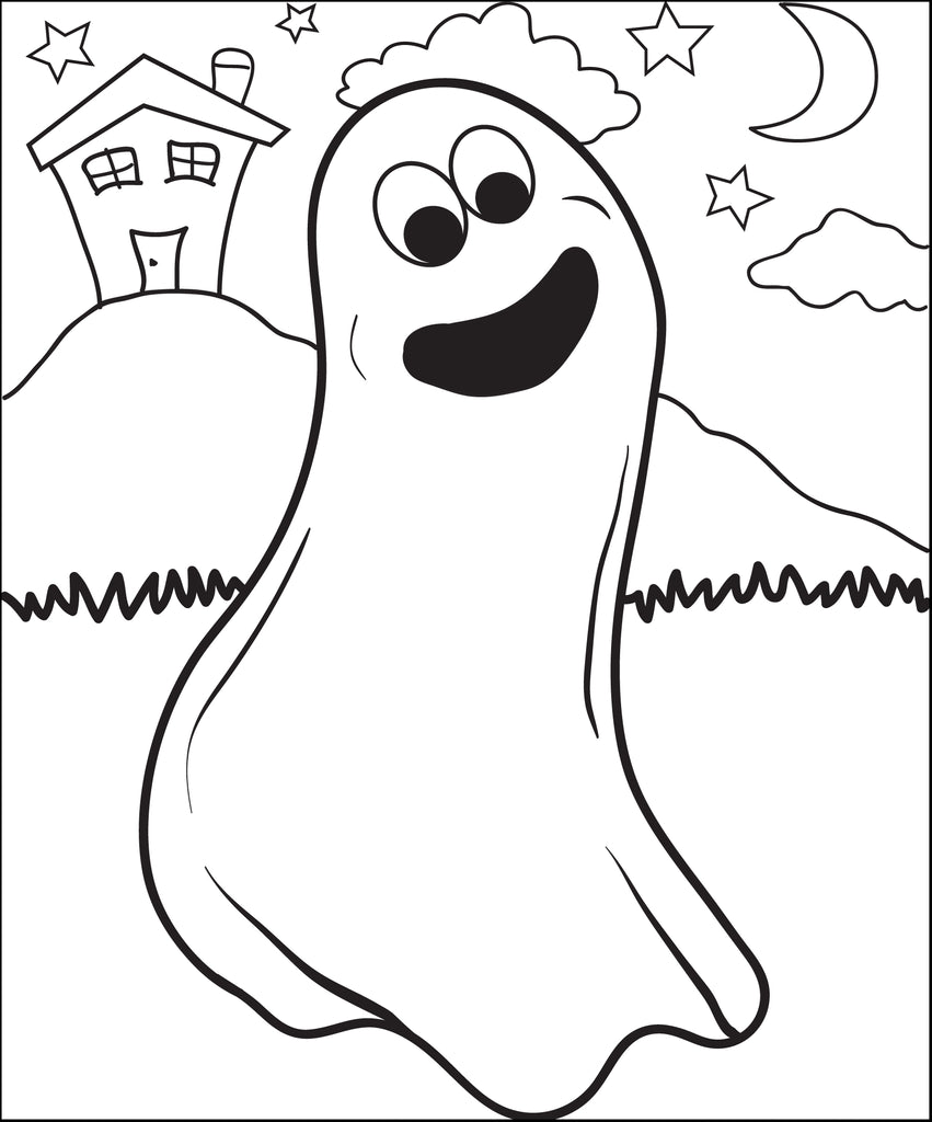 Printable ghost coloring page for kids â