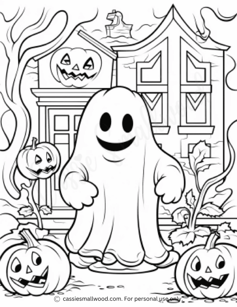 The cutest ghost coloring pages