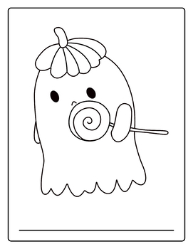 Printable halloween coloring pages cute ghost by chonnieartwork
