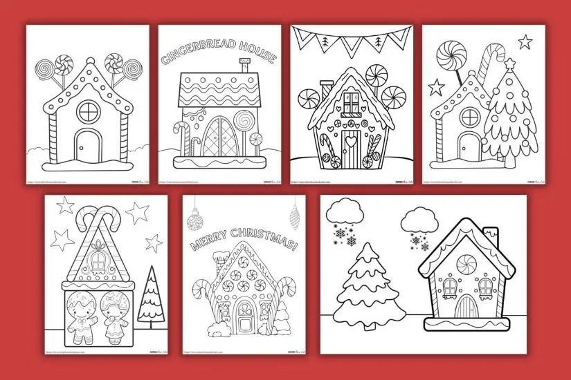 Free gingerbread house coloring pages printable pdf