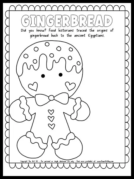 Gingerbread coloring page free printable â the art kit