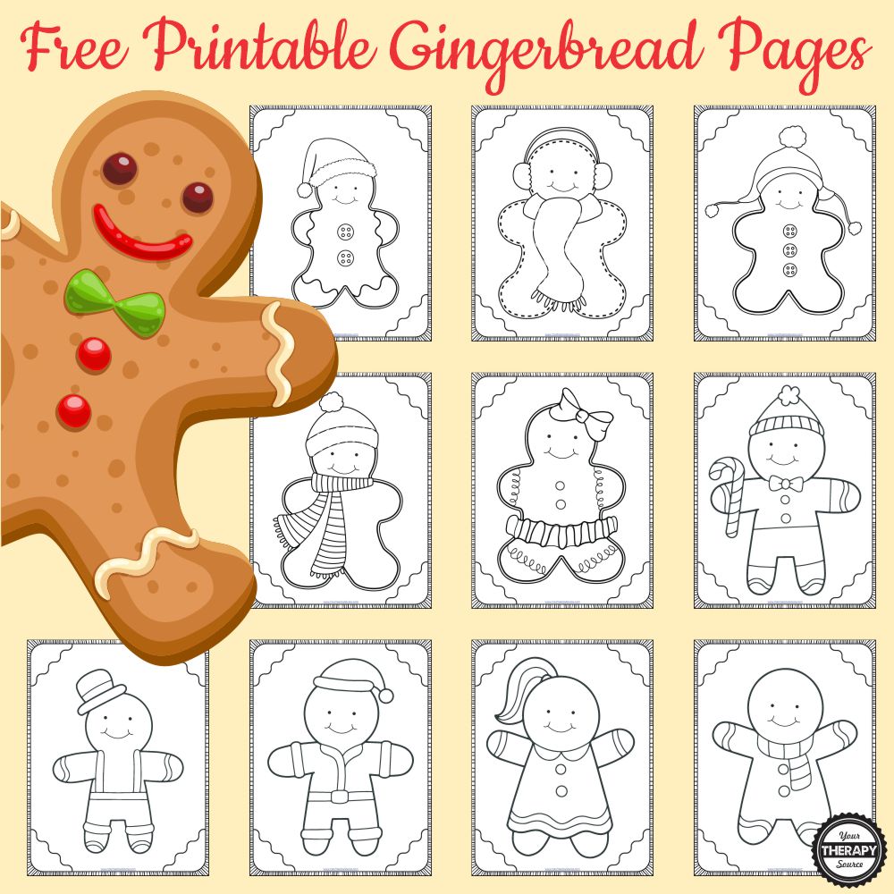 Gingerbread man coloring pages pdf free