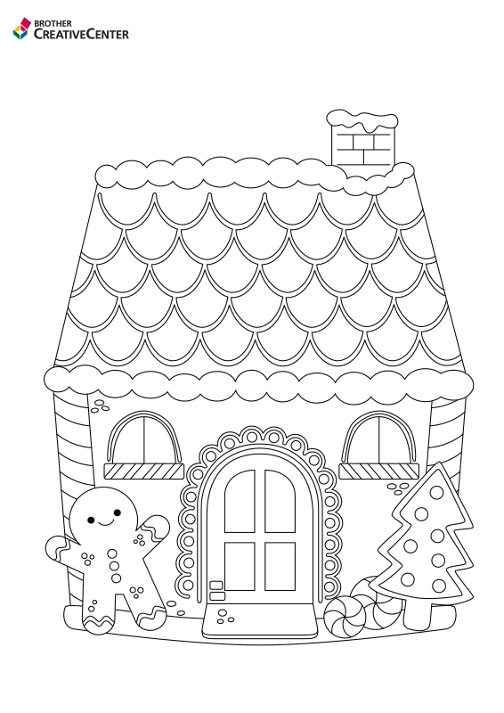 Free printable gingerbread house coloring creative center