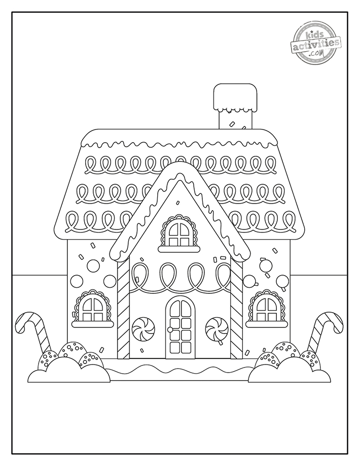 Whimsical gingerbread house coloring pages kids activities blog