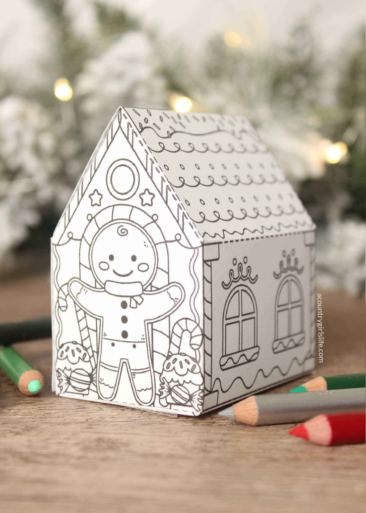 Gingerbread house to color free d printable