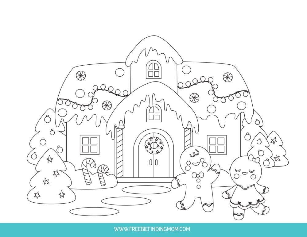 Free printable christmas gingerbread house coloring pages pdf downloads