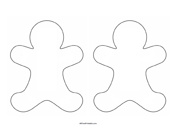 Gingerbread man outline template â free printable