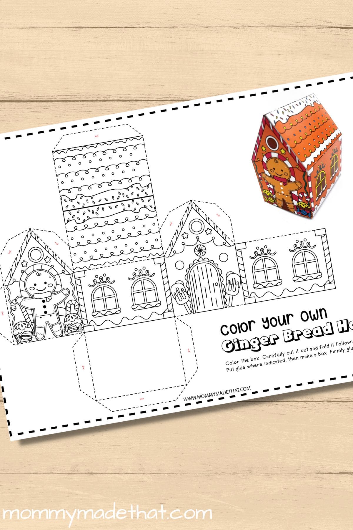 Gingerbread house coloring page build your own d house