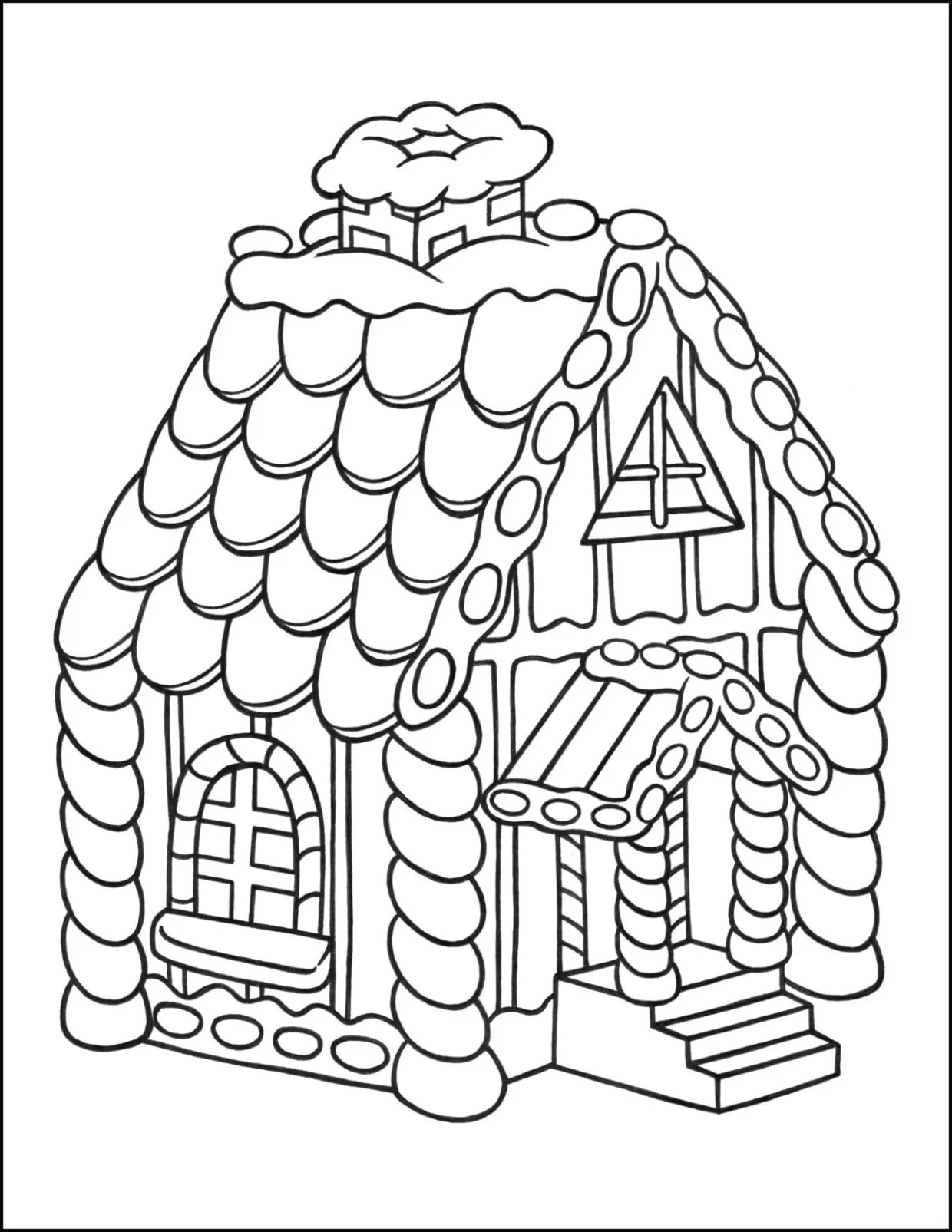 Gingerbread christmas coloring pages free printable for kids