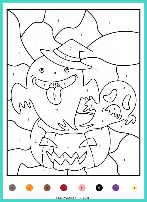 Free halloween color by number printables homemade heather