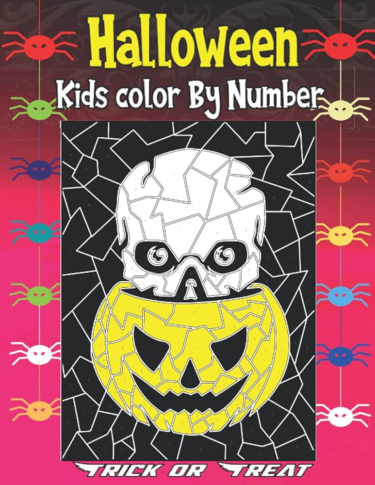 Halloween kids color by number trick or treat by king work