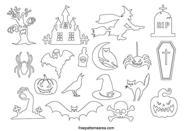 Free spooky halloween vector silhouettes download designs