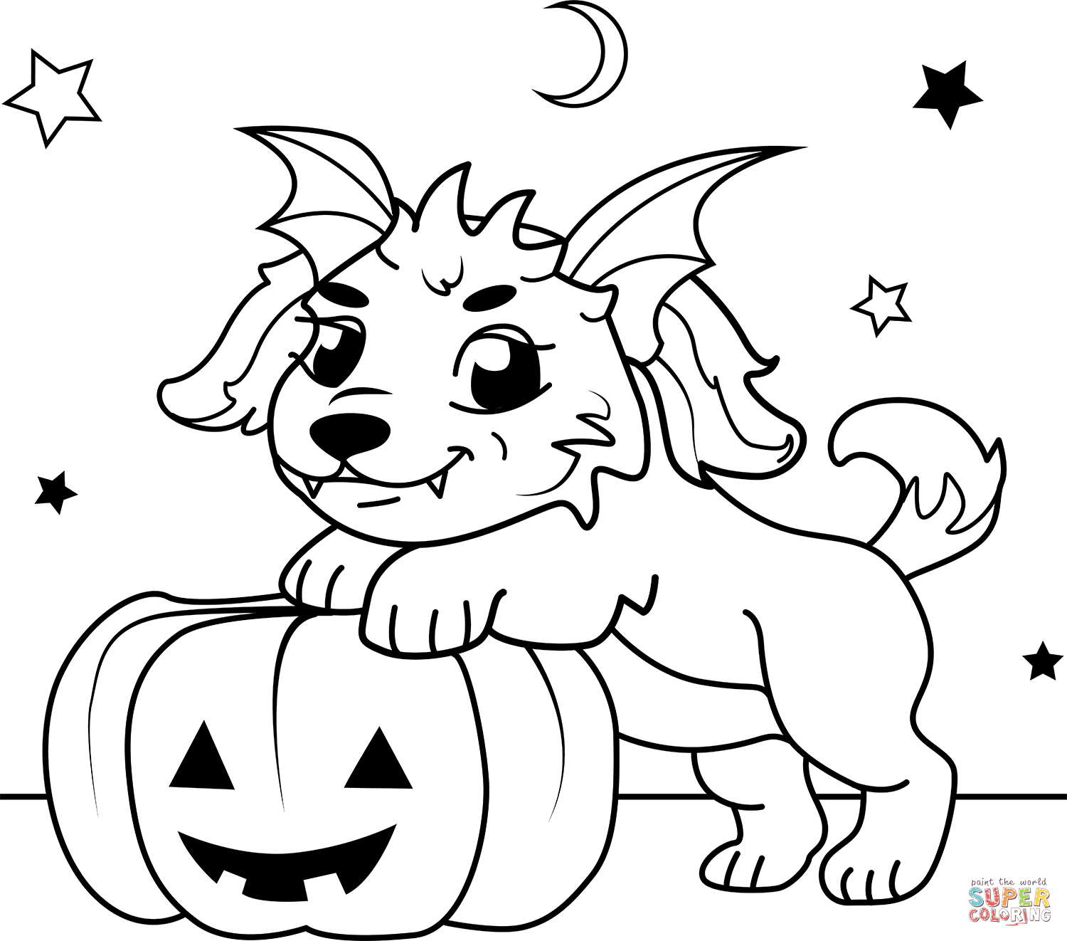 Halloween puppy coloring page free printable coloring pages