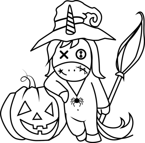 Halloween unicorn coloring page free printable coloring pages