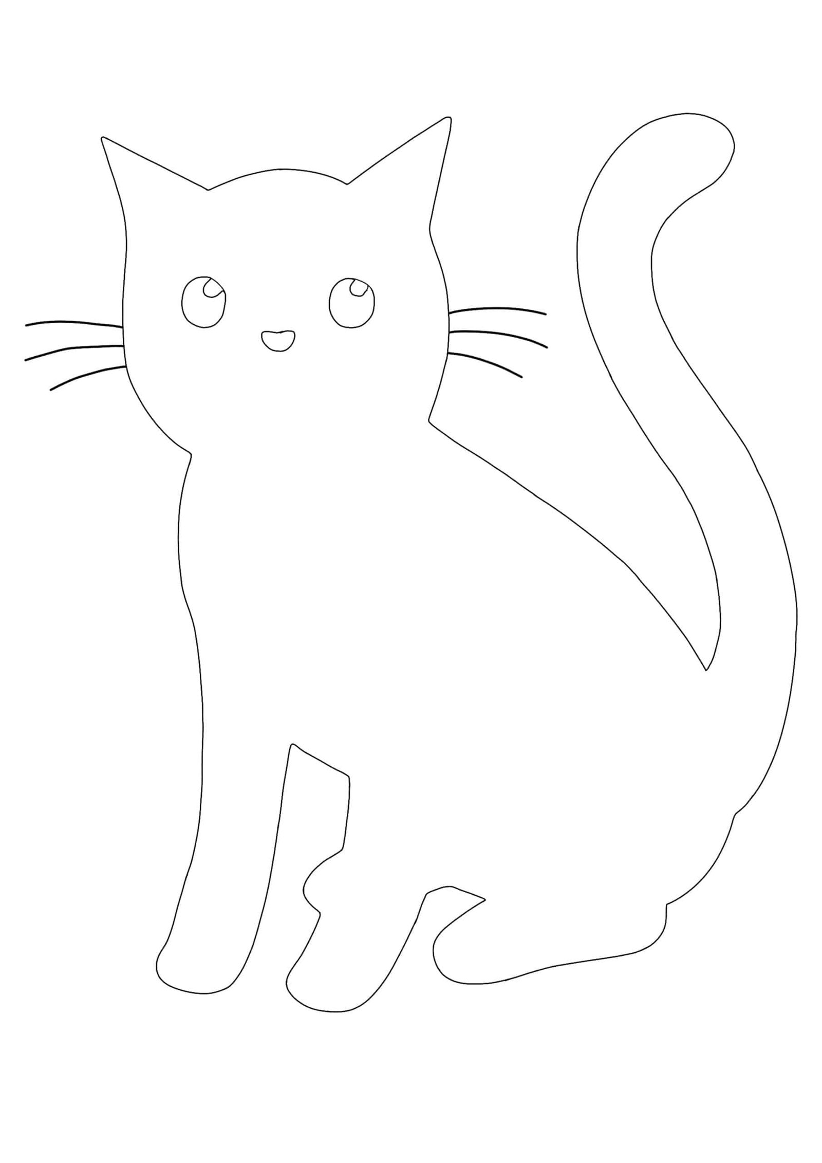 Cat silhouette coloring pages