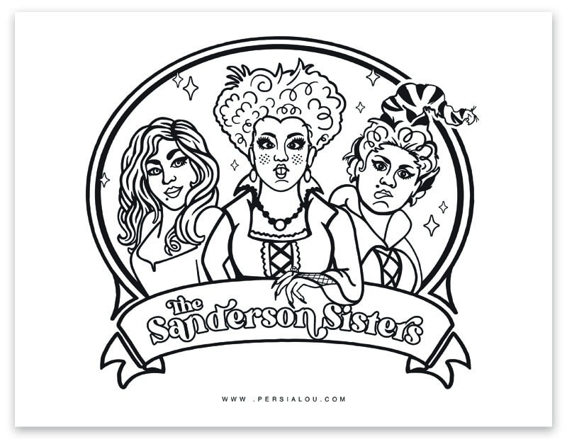 Free hocus pocus sanderson sisters coloring page